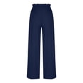 thumbnail image 4 of Timegard Lounge Pants for Women Elastic Waist Button Straight Leg Solid Color Lightweight Crop Trousers, 4 of 4