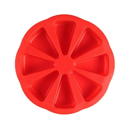 

Silicone 8 Triangle Cavity Portion Cake Mold Slice Mould round Pan Pizza