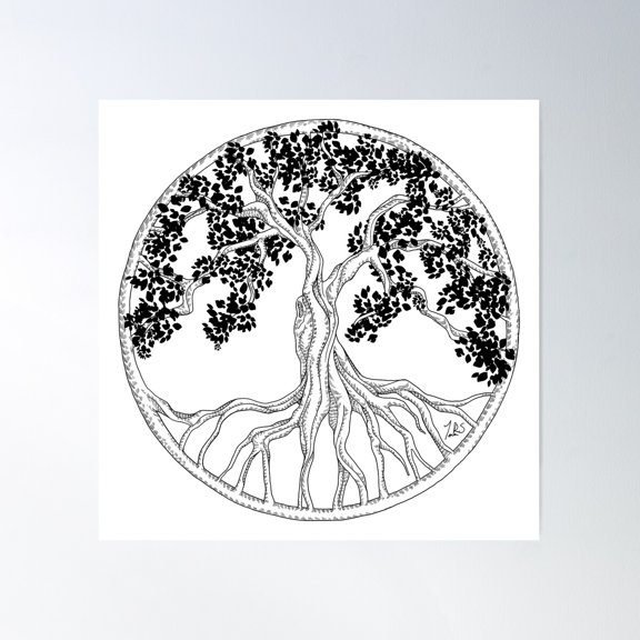 The World Tree Poster Wall Art, Modern Wall Decor For Living Room Bedroom, 16x16 UNFRAMED