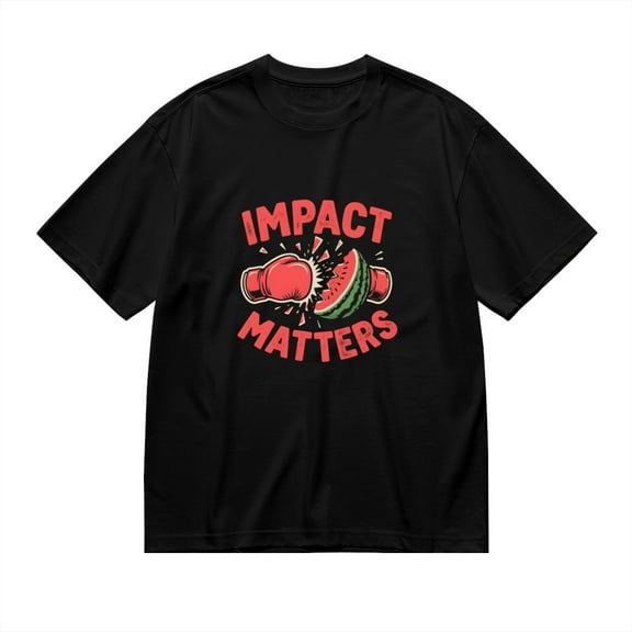 Impact Matters, Boxing Glove Watermelon Print 3, Vintage T Shirt, Cotton T-Shirt for Men, 23554217,L