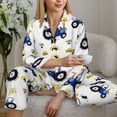 thumbnail image 6 of Pajama Sets for Women 2 Pcs, Tractor And Vehicle Button Down Long Sleeve Sleepwear Lounge PJ Sets, 6 of 6