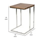 thumbnail image 5 of Mesa auxiliar Benzara Zen de 59 cm con tapa de nogal y marco cromado, 5 of 6