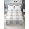 thumbnail image 4 of Grey Plaid Flat Sheets Only Twin XL Size, Soft Breathable Bed Top Sheets for Mattress, Spring Summer Farmhouse Buffalo Checkered Luxury Bedding Flat Sheets for Home Hotel Bedroom Bed Protection, 4 of 9
