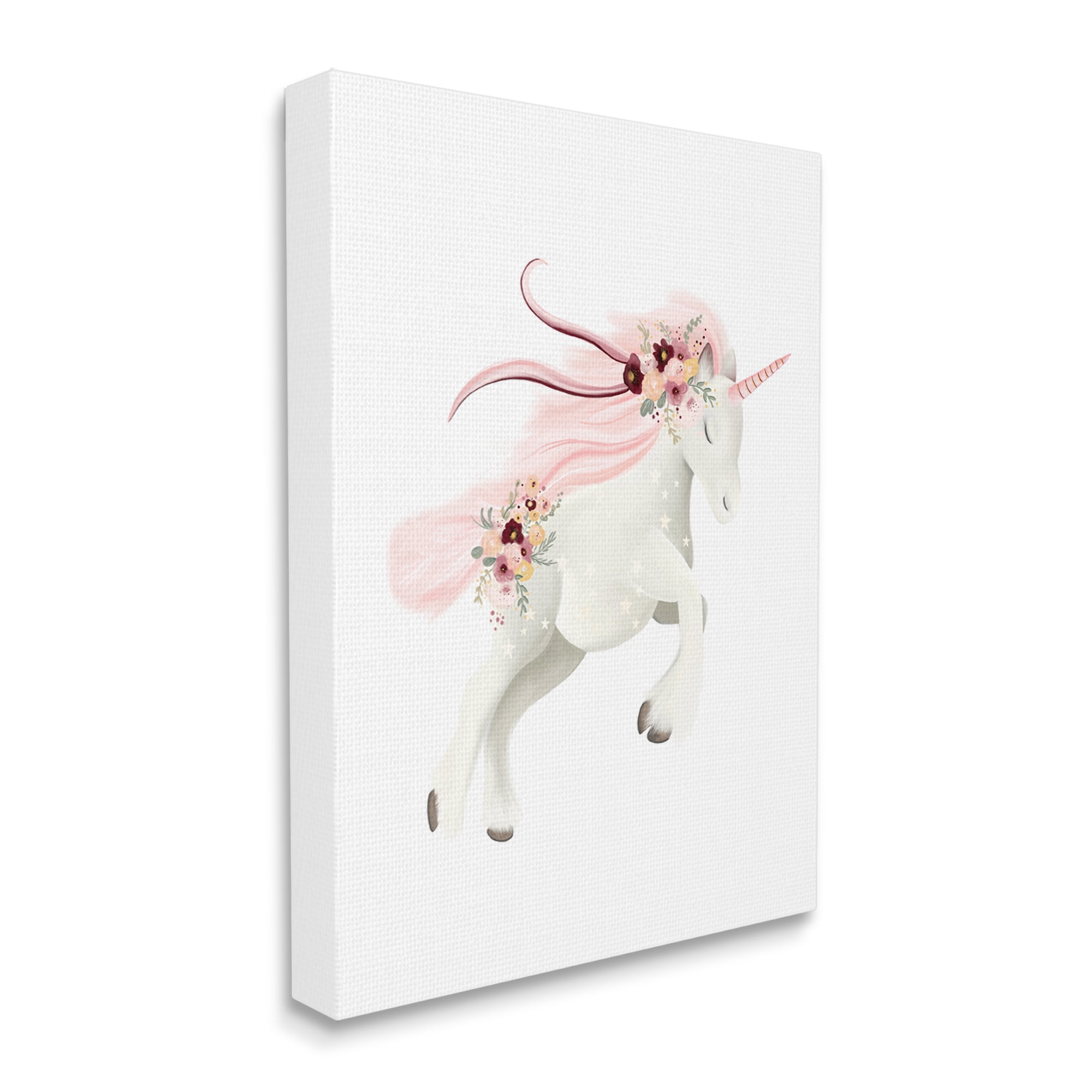 Stupell Industries Pastel Galloping Unicorn Fairy Tales & Fantasy Painting Gallery Wrapped Canvas Art Print Wall Art, 30 x 40