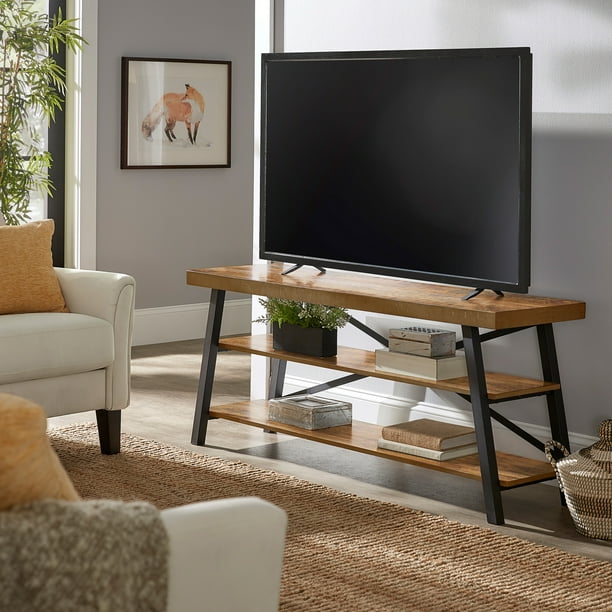 Weston Home Westyn Rustic X Base Wood And Metal Tv Stand For Tvs Up To 65 Oak Finish Com Weston Home Westyn Rustic X Base Wood, Metal And Wood Tv Console Table Uk