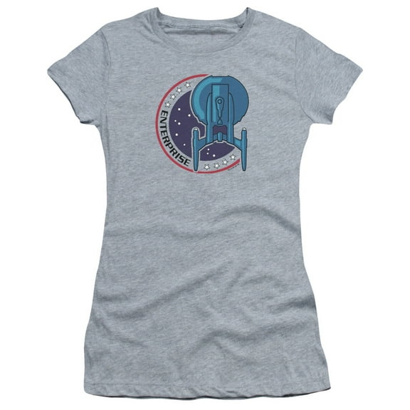 Star Trek - Enterprise Patch - Juniors Teen Girls Cap Sleeve Shirt - Medium