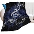 thumbnail image 5 of Music Note Blanket , Music Decor Comfortable Warm Blanket, Light Weight Cozy Plush Blanket ,for All Season Living Room Bedroom Couch 80"x60", 5 of 6