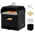 thumbnail image 1 of Costway Horno de pizza multiuso 4 en 1 para exteriores, horno desmontable de 2 niveles para asar y cocinar pizza con piedra para pizza, pala para pizza, parrilla para barbacoa, cubierta impermeable, 1 of 3