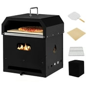Costway 4-in-1 Multipurpose Outdoor Pizza Oven Wood Fired 2-Layer Detachable Oven