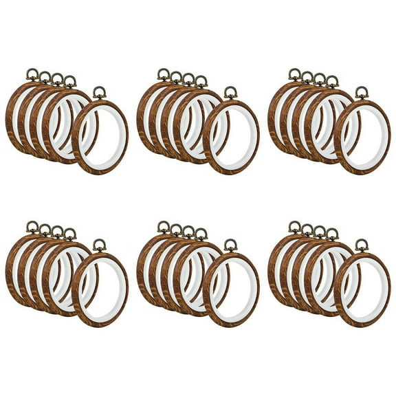 30Pcs Embroidery Hoops Imitated Wood Embroidery Circle Round Display Frame Circle for Art Craft Sewing and Hanging