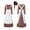 Coffee, variant on FNFYFH Pilgrim Prairie Dress Women Victorian Maid Peasant Dress with Apron and Scarf Pioneer Colonial Costume
