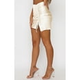 thumbnail image 3 of Wenseny Women’s Satin Split Short Pencil Skirts Side Drawstring Ruched Skirt Ivory XL, 3 of 7