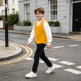 thumbnail image 5 of GiLiling Boys Formal Vest Elegant Speech Recital Wedding Party V-neck Button Up with Pockets Outfit for Kids (Yellow, 8-10 Years), 5 of 7