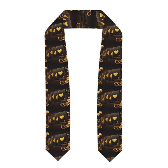 Fuzoiu Casino Playing Cards Print Graduation Sash,Graduation Stole,Unisex Adult Graduation Stole Shawl 91" Long,for Academic Commencements Shawl-Flattened