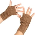 thumbnail image 4 of Bobasndm 1 Pair Women Men Fingerless Gloves Stretchy Knit Gloves with Thumb Hole Wrist Length Arm Warmers, 4 of 9