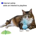 thumbnail image 3 of Juguete para gatos con bola de sonajero peludo con pluma y hierba gatera, bolas interactivas con pompones para gatos, suaves y ligeras, 2 pulgadas, paquete de 3., 3 of 5