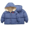thumbnail image 4 of Godderr 1-7Y Kids Toddler Girls Boys Winter Thick Outerwear,Ear Hooded Down Cotton Jacket Winter Warm Fleece Coat Windproof Zipper Puffer Outerwear, 4 of 7