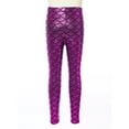 thumbnail image 3 of Zaldita Girls Full Length Leggings Kids Thick Warm Winter Leggings Scales Fish Pants Dancewear Activewear Hot Pink 140, 3 of 7