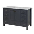 thumbnail image 7 of Horizon 48" Bathroom Vanity with Marine Gray Cabinet and Carrara Marble Top, 7 of 7