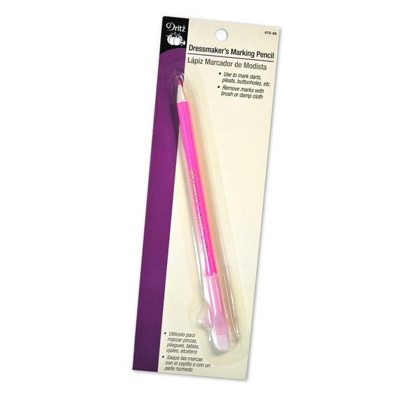 Dritz Dressmaker's Marking Pink Pencil With Brush