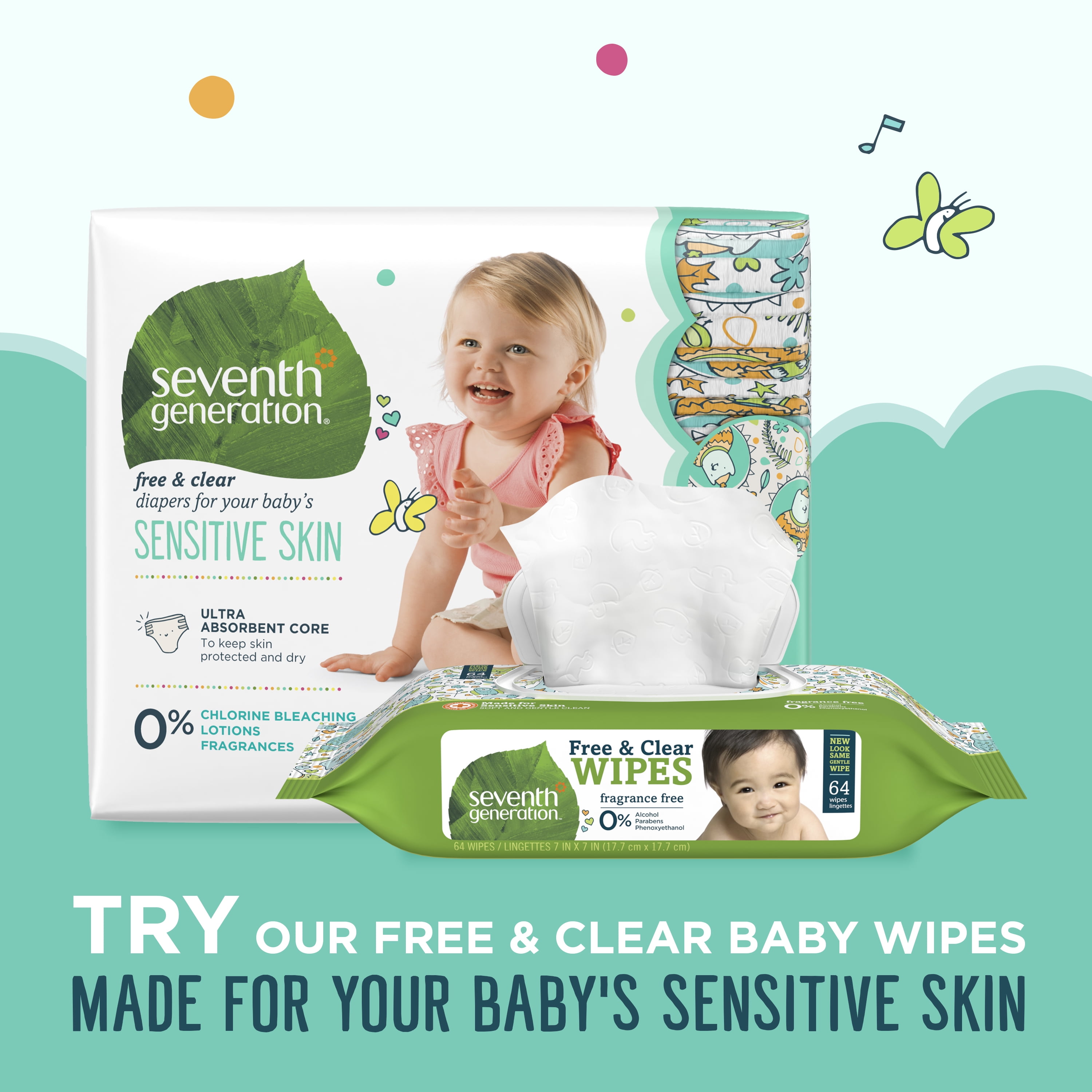 Seventh Generation Free and Clear Baby Diapers - Stage 5 - Case of 4 - 23 Count