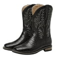 thumbnail image 1 of Mepaouo Cowboy Boots for Men Embroidery Square Toe Work Boots Pull on Country Western Slip on Booties, 1 of 8