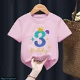 thumbnail image 3 of Bonita ropa para niños, regalo de sexto cumpleaños, camiseta de algodón para niñas, camiseta con estampado de corona de princesa sirena, camisetas rosas Harajuku Kawaii, 3 of 5