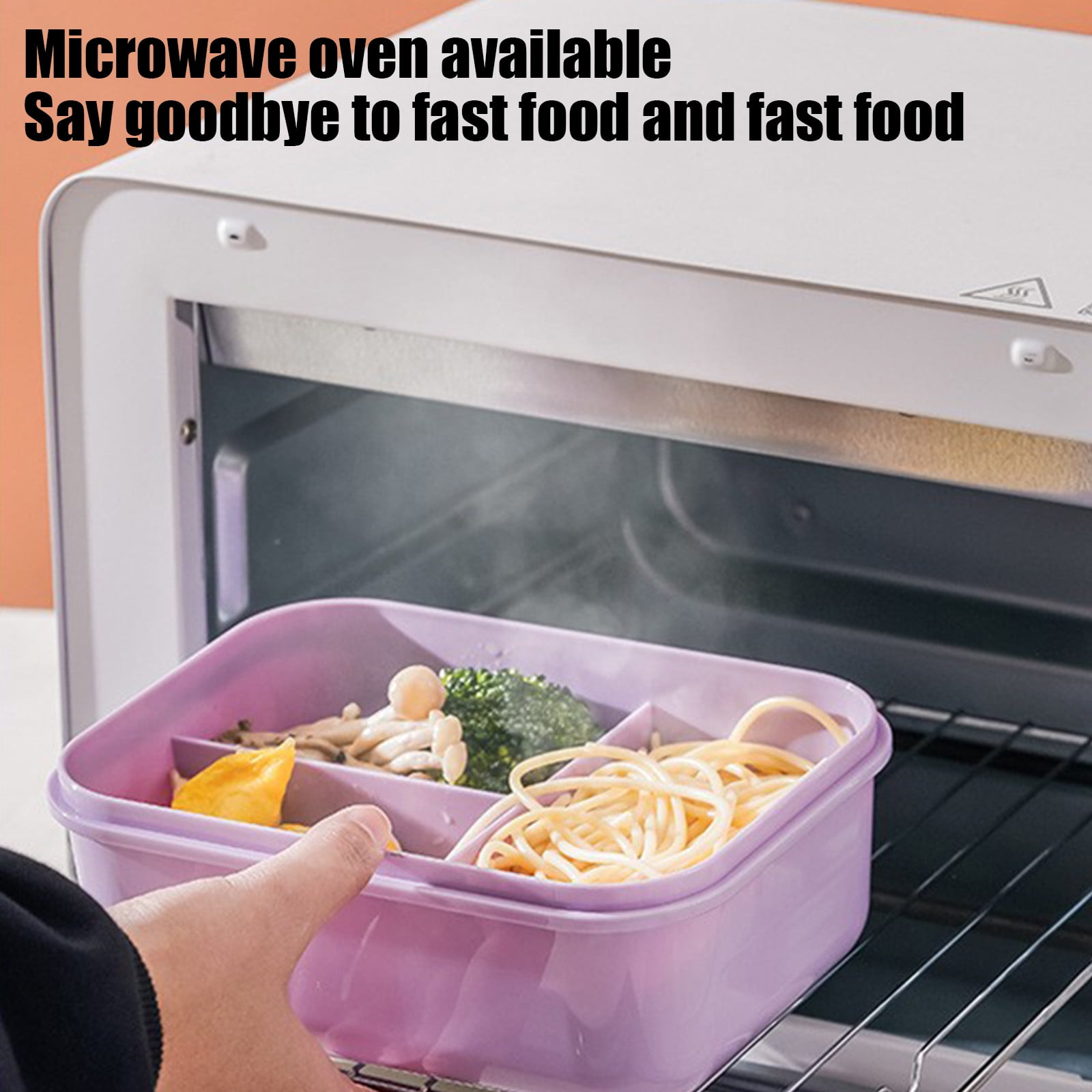 Adult Lunch Box, Leakproof 3 Layer Bento Box with Detachable Divider, Lunch Bag, Microwave Safe Meal Prep Container, 7.7x5.7x3in
