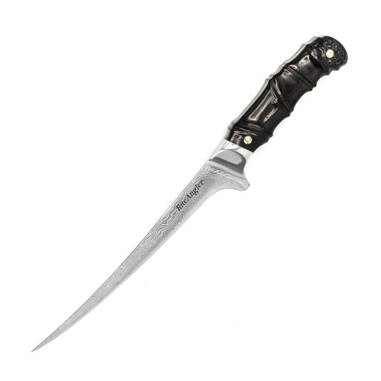 Rite Angler 8” Premium Damascus Steel Fillet and Boning Knife, Flexible  Blade, Stainless Steel-Razor Sharp, Awesome Edge Retention, Fishing Knife  Set