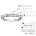 thumbnail image 5 of Vir Jewels 1/2 CTTW I1-I2 Diamond Wedding Band 14K White Gold Prong Ring Round Size 9.5 Female Adult, 5 of 8