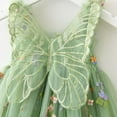 thumbnail image 5 of Toddler Girls Butterfly Dress With Wing Sleeveless Embroider Princess Dress Dance Party Floral Tute Dresses Clothes #Z07 Green 18-24 Months, 5 of 5