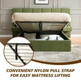thumbnail image 5 of Queen Size Upholstered Platform Bed Frame with Lift up Storage, Velvet Headboard & Built-in Nightstands, No Box Spring Needed, Green, 5 of 11
