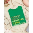 thumbnail image 3 of Turkey Gravy Stuffing Corn Women Kelly Green T-Shirt, Female XX-Large, 3 of 4