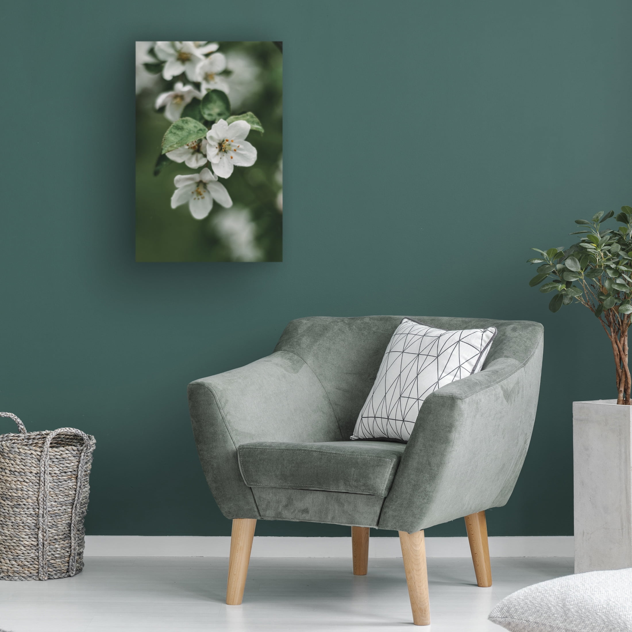 Trademark Fine Art Eva Bronzini Spring Series - Apple Blossoms in the Rain 4 12 Canvas Wall Art