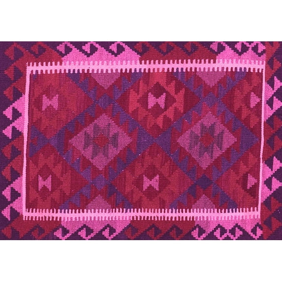 Ahgly Company Indoor Rectangle Oriental Pink Traditional Area Rugs, 6' x 9'
