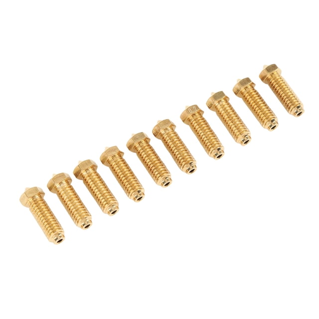 10pcs 3D Printer Brass Nozzle Extruder Nozzle Printer Nozzle for 3 Combo S1 Extruder Hot End Replacement Kit Printer Nozzle Set 3D Printer Extruder