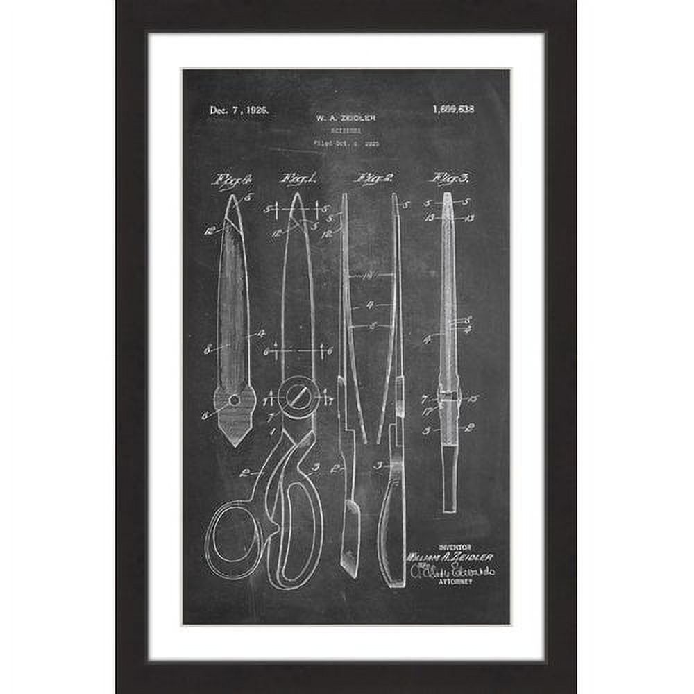 "Scissors 1925 Chalk" Framed Painting Print