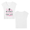 thumbnail image 5 of Sisters in Christ are Sisters for Life Holy Christian Faith White Womens T Shirts, Short Sleeve V-Neck Shirts Cute Fit Summer Casual Tee Tops White M, 5 of 5