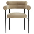 thumbnail image 4 of SAFAVIEH Couture Jaslene Contemporay Velvet Solid Dining Armchair, Light Brown/Black, 4 of 8