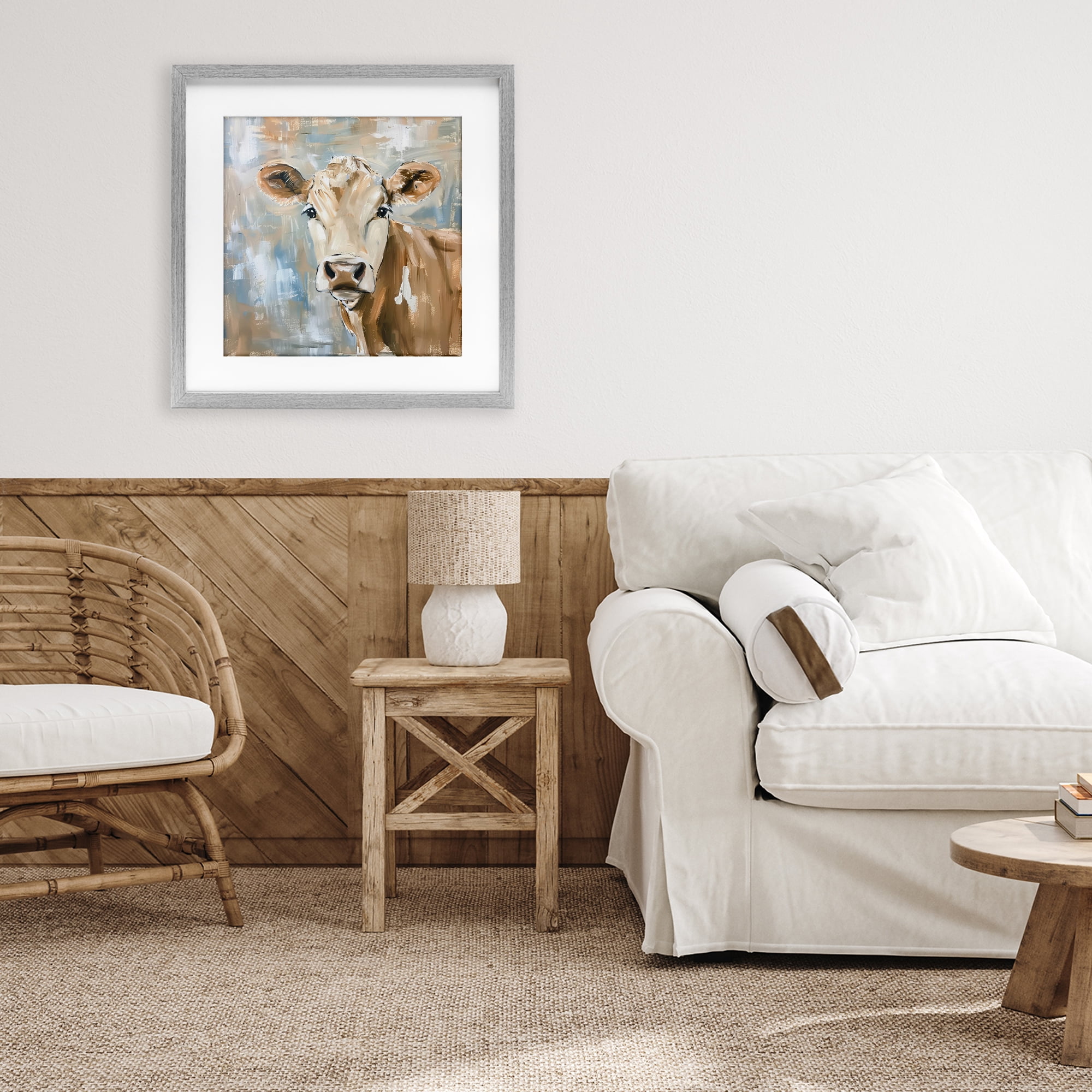 Stupell Industries The Brown Cow Abstract Gray Framed Print Under Glass, design by Tina LeCour