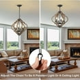 thumbnail image 2 of Noble House 6-Light Farmhouse Orb Chandelier, Adjustable Height, for Bedrooms Entryway Living Room, Wood, 2 of 8