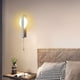 thumbnail image 4 of Aplique de pared metálico con cable, moderno aplique LED cálido, aplique dorado para interiores, ideal para salón, dormitorio, baño, pasillo, entrada, escaleras, mesilla de noche, estilo moderno., 4 of 6