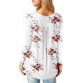 thumbnail image 3 of MYLookk Women Long Sleeve Printed Tunic Tops Blouse V Neck Buttons Casual Loose T Shirt, 3 of 4