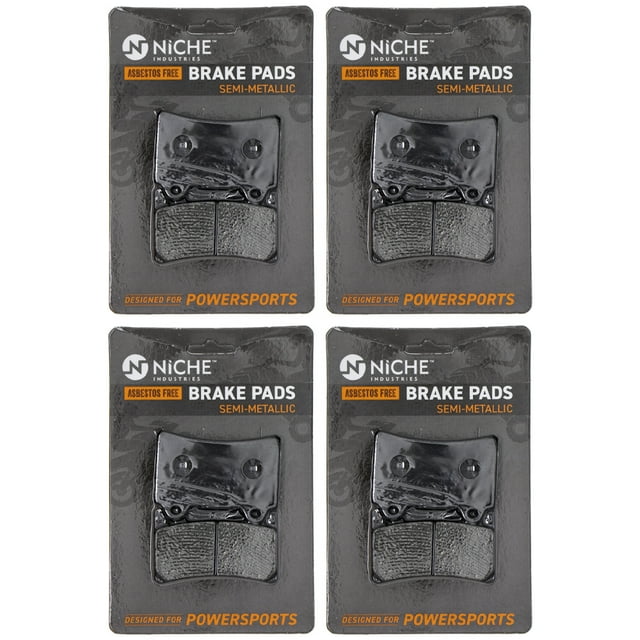 Niche Brake Pad Set for Yamaha FZR1000 Semi-Metallic Motorcycle 4 Pack 519-KPA2434D