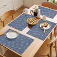 thumbnail image 5 of Blue Grey Botanical Placemats Set of 2 Farmhouse Summer Floral Leaves Place Mats Indoor Wipeable Table Mats Washable Cloth Dining Table Placemats for Kitchen Holiday Party Home Decor 13x19 Inch, 5 of 9