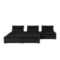 thumbnail image 4 of Anna Black Velvet 5 Pc Sectional Sofa, 4 of 10
