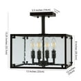 thumbnail image 4 of JONATHAN Y Paysan 13" 4-Light Iron/Seeded Glass Rustic Farmhouse LED Flush Mount, Oil Rubbed Bronze, JYL7514A, 4 of 9