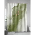 thumbnail image 5 of Shower Curtain Abstract Ombre Sage Green Marble Bathroom Curtains with Hooks, Waterproof Fabric White Modern Art Bath Shower Curtains Set for Bathroom Bathtubs Decor 72x72 Inch, 5 of 8