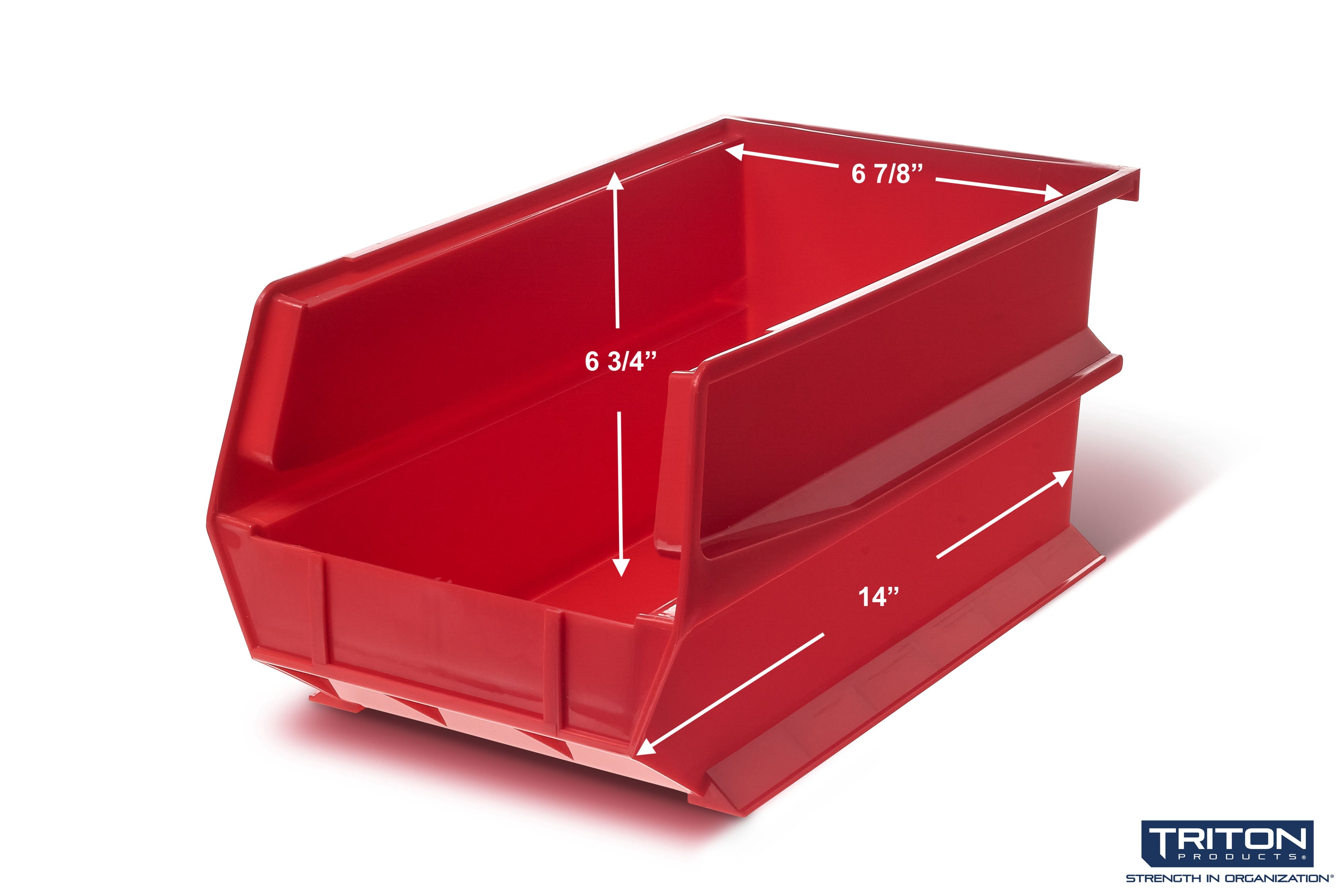 Triton Products® LocBin 14-3/4"L x 8-1/4"W x 7"H Stacking, Hanging, Interlocking Polypropylene Bins, 6ct
