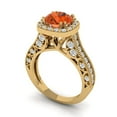 thumbnail image 2 of Halo Engagement Ring for Women - 2.37ct Simulated Red Diamond in 14K Yellow Gold Promise Ring, 2 of 6